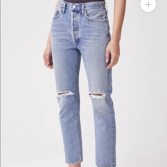 Agolde Riley High Rise Straight Crop NWOT - Picture 2 of 7